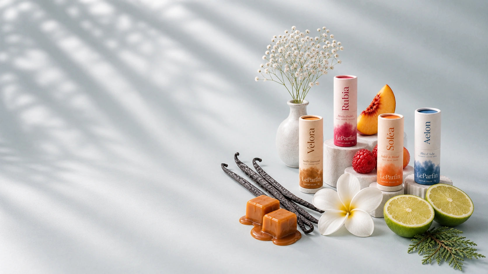 Collection de parfums solides LeParfin, fabriqués en France, sans alcool