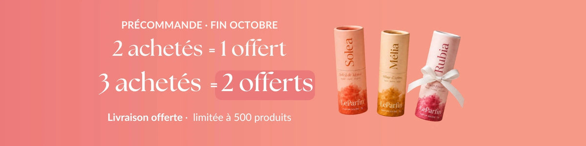 Précommande fin octobre : 2 achetés = 1 offert, 3 achetés = 2 offerts