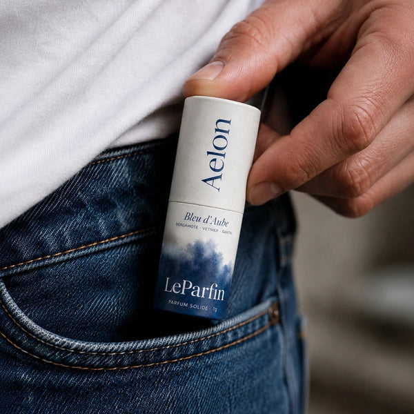 Aelon, parfum solide homme boisé frais sans alcool, stick LeParfin