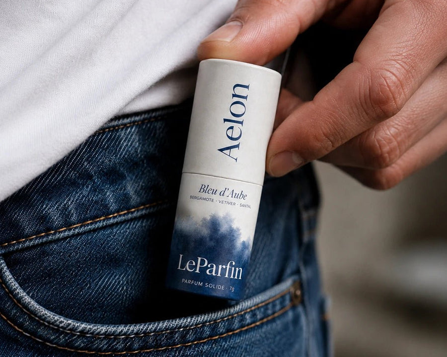 Aelon, parfum solide homme boisé frais sans alcool, stick LeParfin