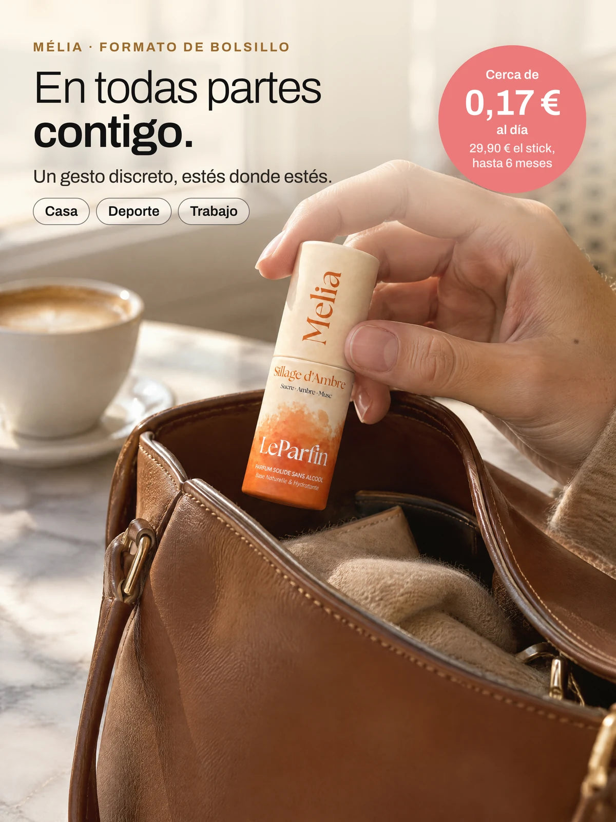 Mélia, un perfume para llevar a todas partes: en casa, en el deporte o en el trabajo