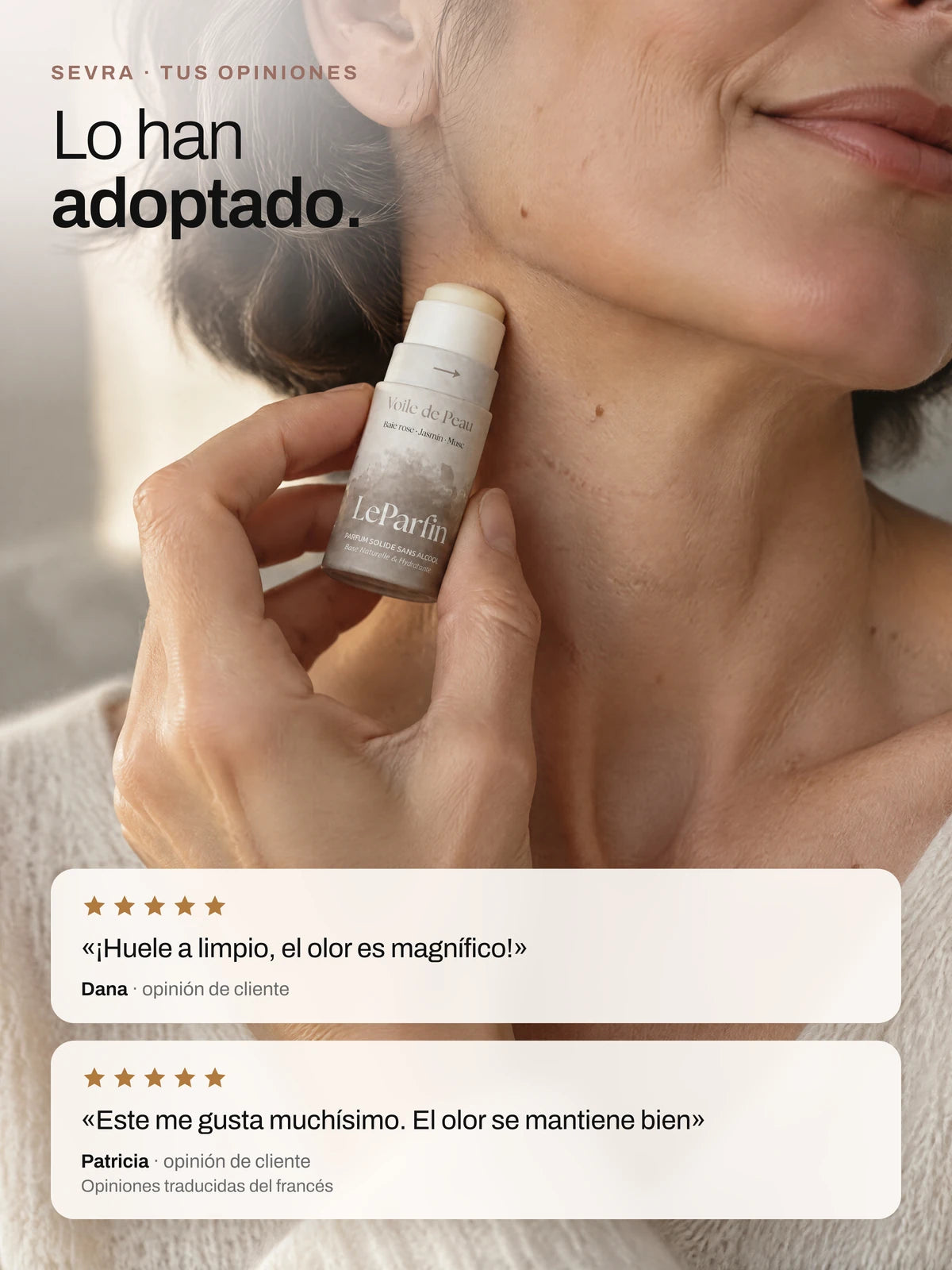 Sevra, opiniones de clientes: el stick aplicado en el cuello con reseñas de cinco estrellas