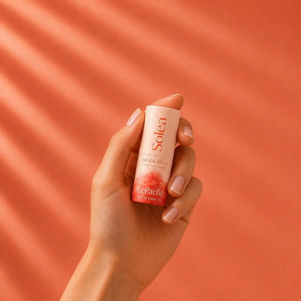 Soléa, parfum solide solaire monoï sans alcool, stick LeParfin