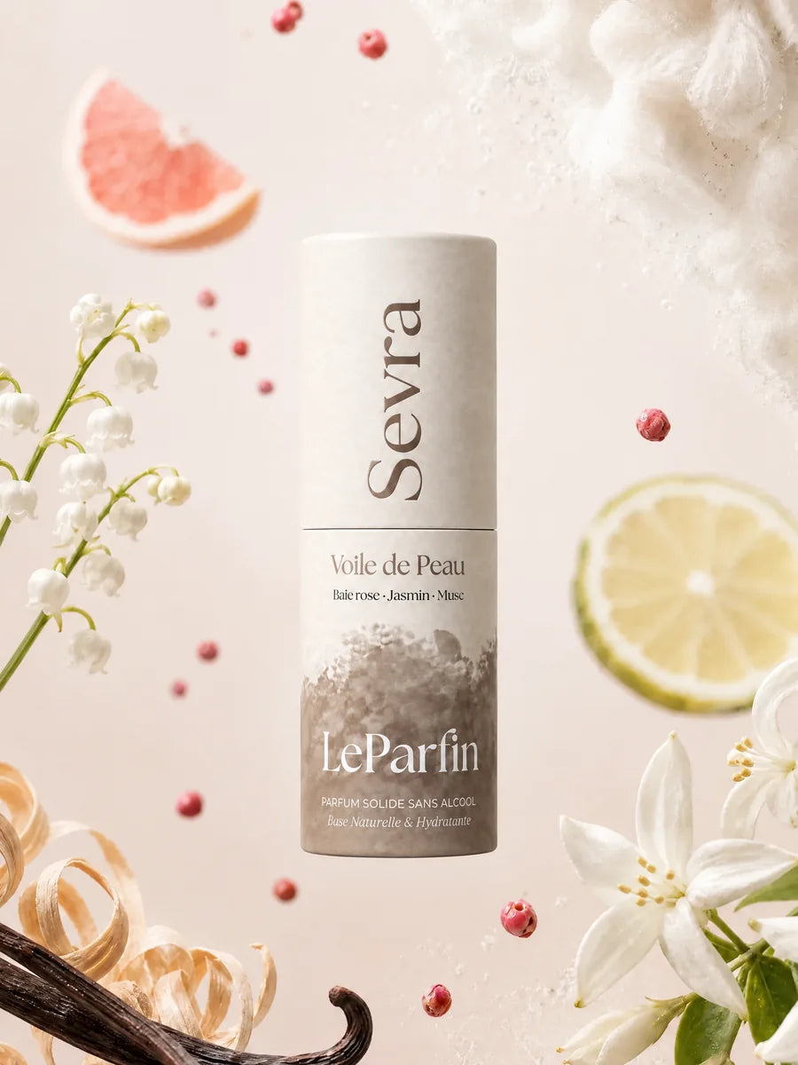 Sevra y sus materias: Pimienta rosa · Jazmín · Almizcle